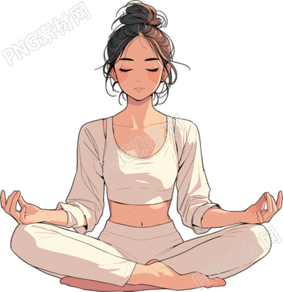 瑜伽女孩放松身心插圖