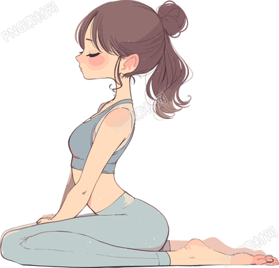 瑜伽女孩簡潔插畫