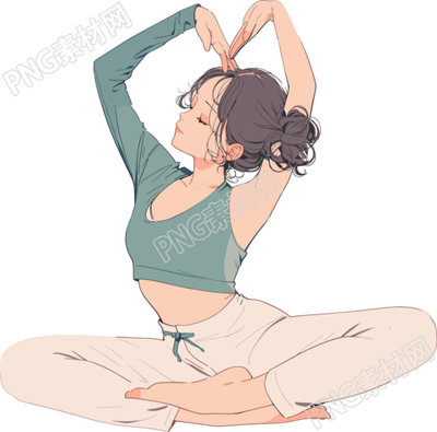 瑜伽女孩簡單插畫