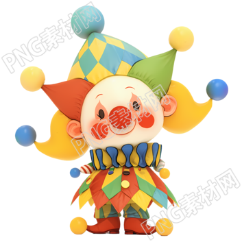卡通小丑PNG插畫