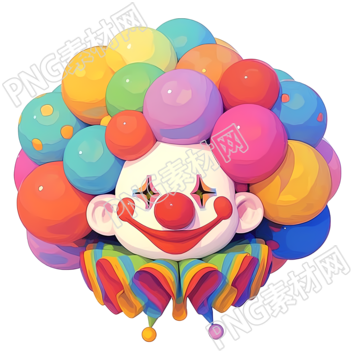 卡通小丑可爱插图