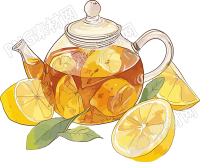 檸檬紅茶插畫設(shè)計(jì)元素