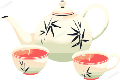 清茶簡約矢量插圖
