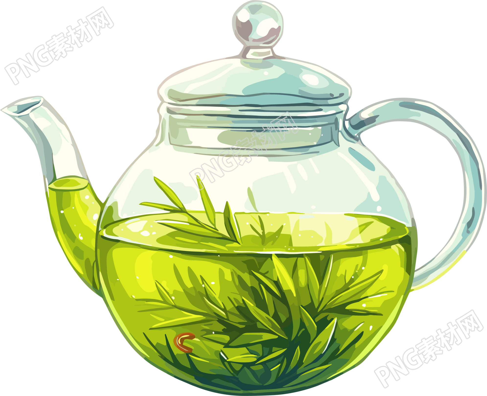 清茶绿茶插画