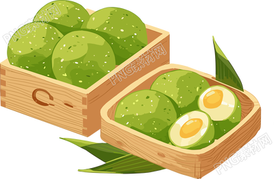 青團(tuán)美食插圖