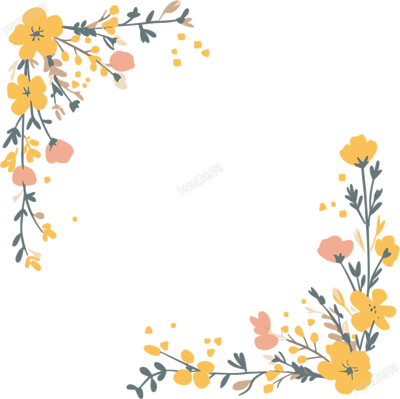 鮮花邊框PNG商用插畫
