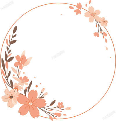 鮮花邊框極簡插畫