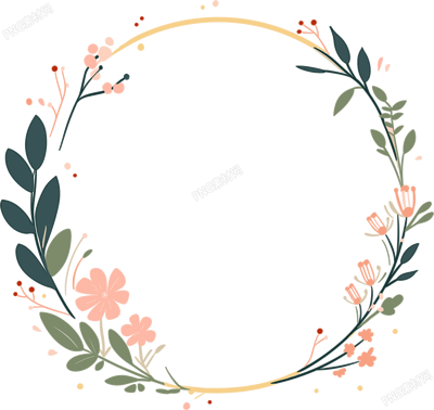 鮮花邊框時尚插圖