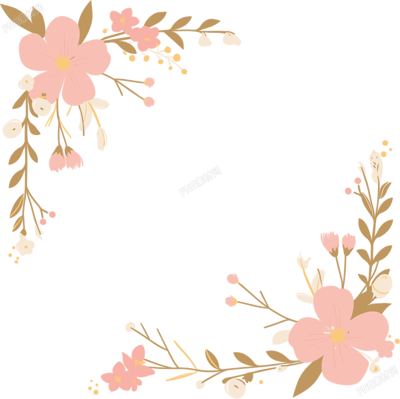 鮮花邊框PNG素材