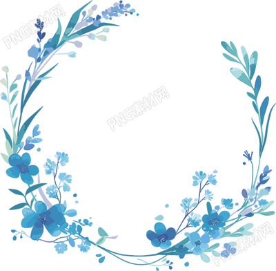鮮花邊框簡約插圖