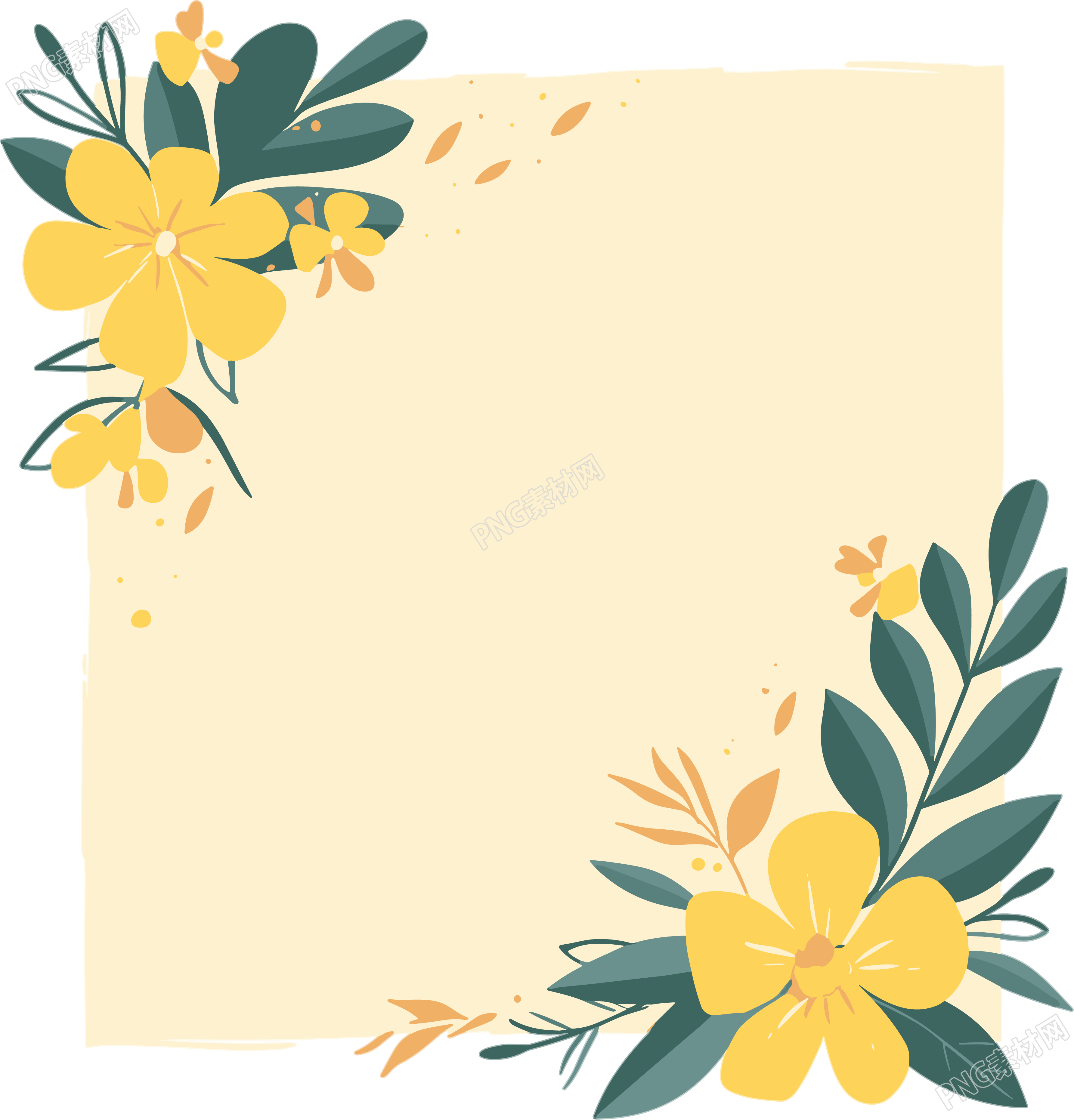 鲜花边框插图