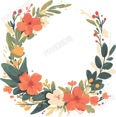 鮮花邊框插畫