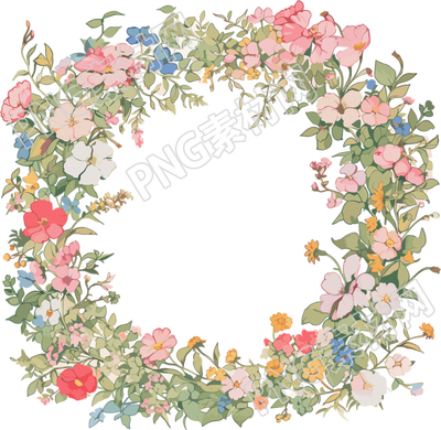 鮮花邊框簡約風(fēng)格素材