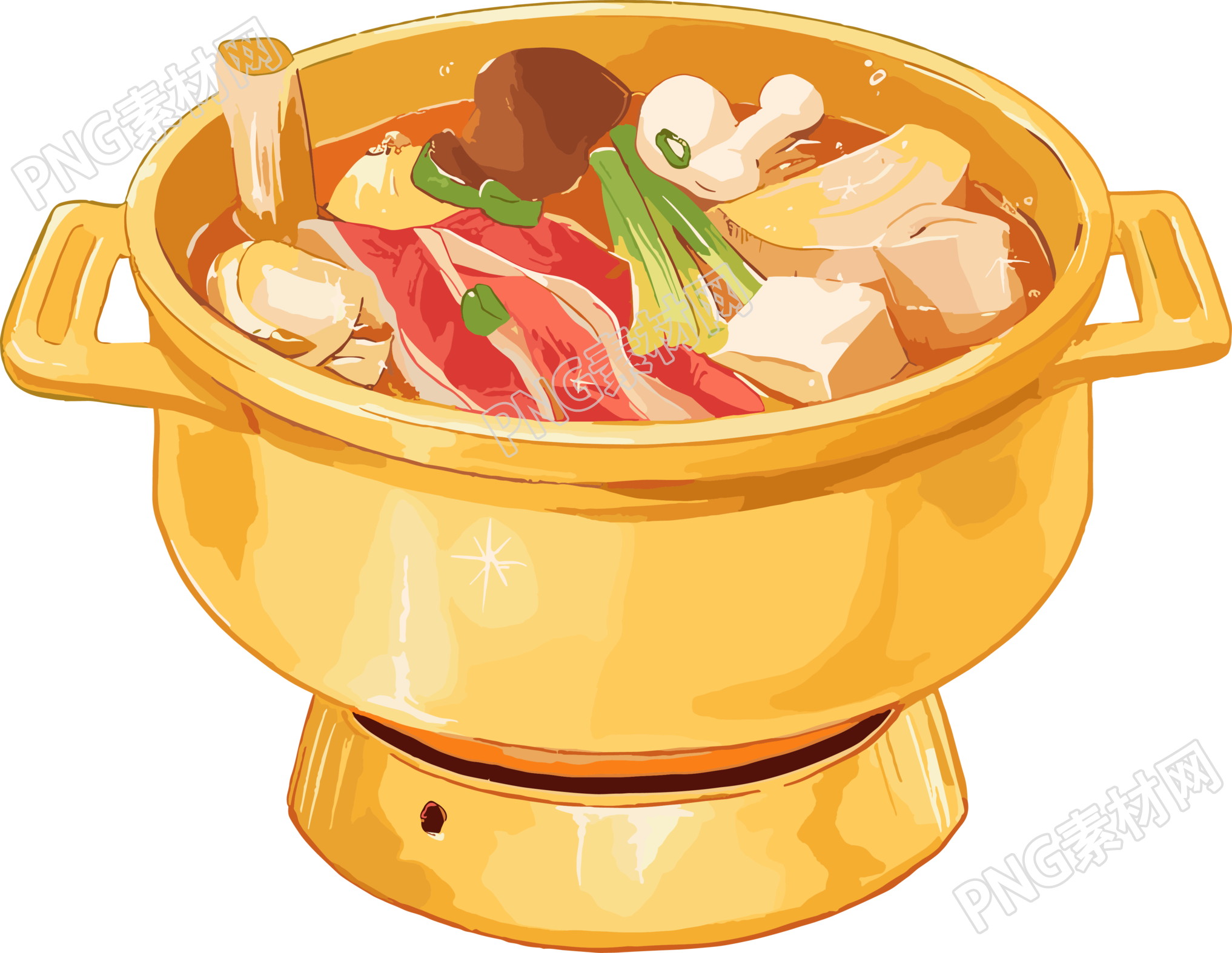 铜火锅可商用插画