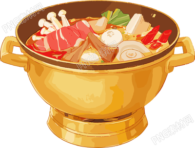銅火鍋創(chuàng)意插圖