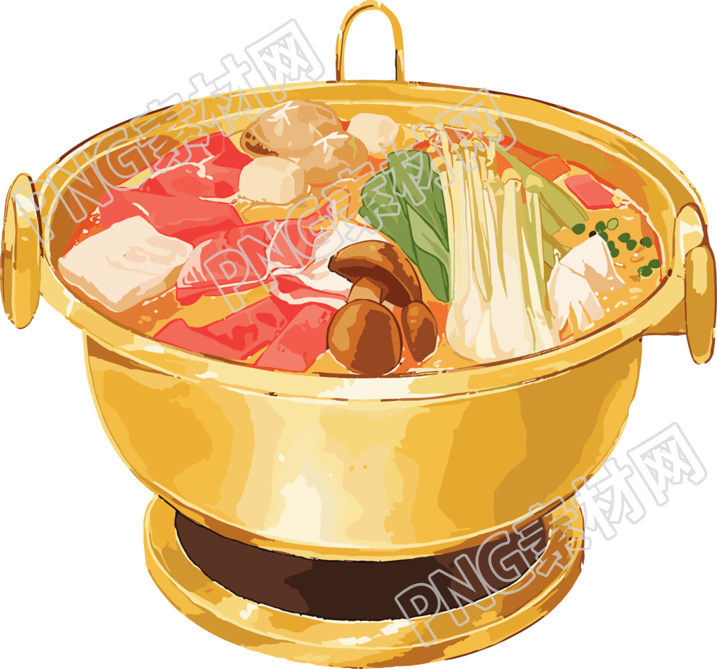 铜火锅插画素材