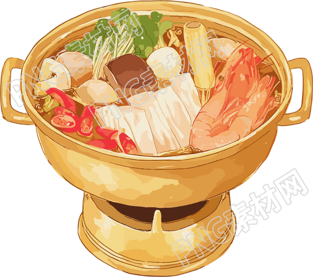 铜火锅商用插画