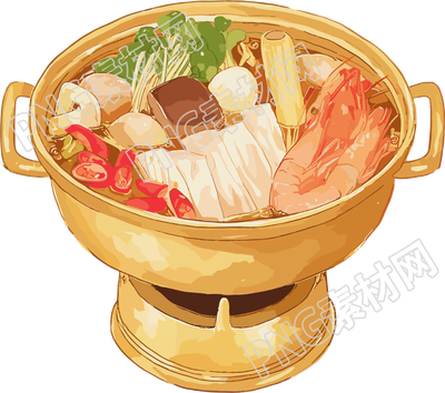 銅火鍋商用插畫