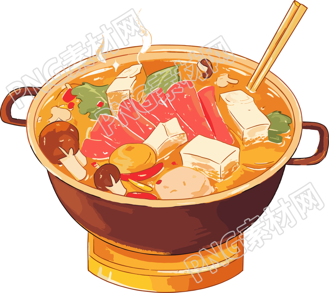 卡通火锅美味插图