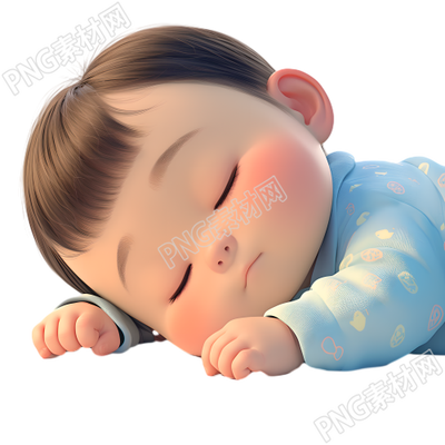 睡覺嬰兒3D插圖