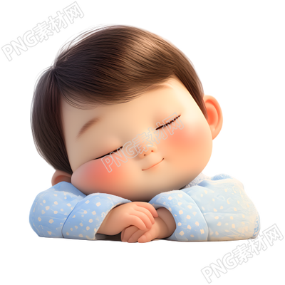 睡覺嬰兒3D圖形素材
