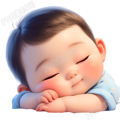 睡覺嬰兒乖巧插畫
