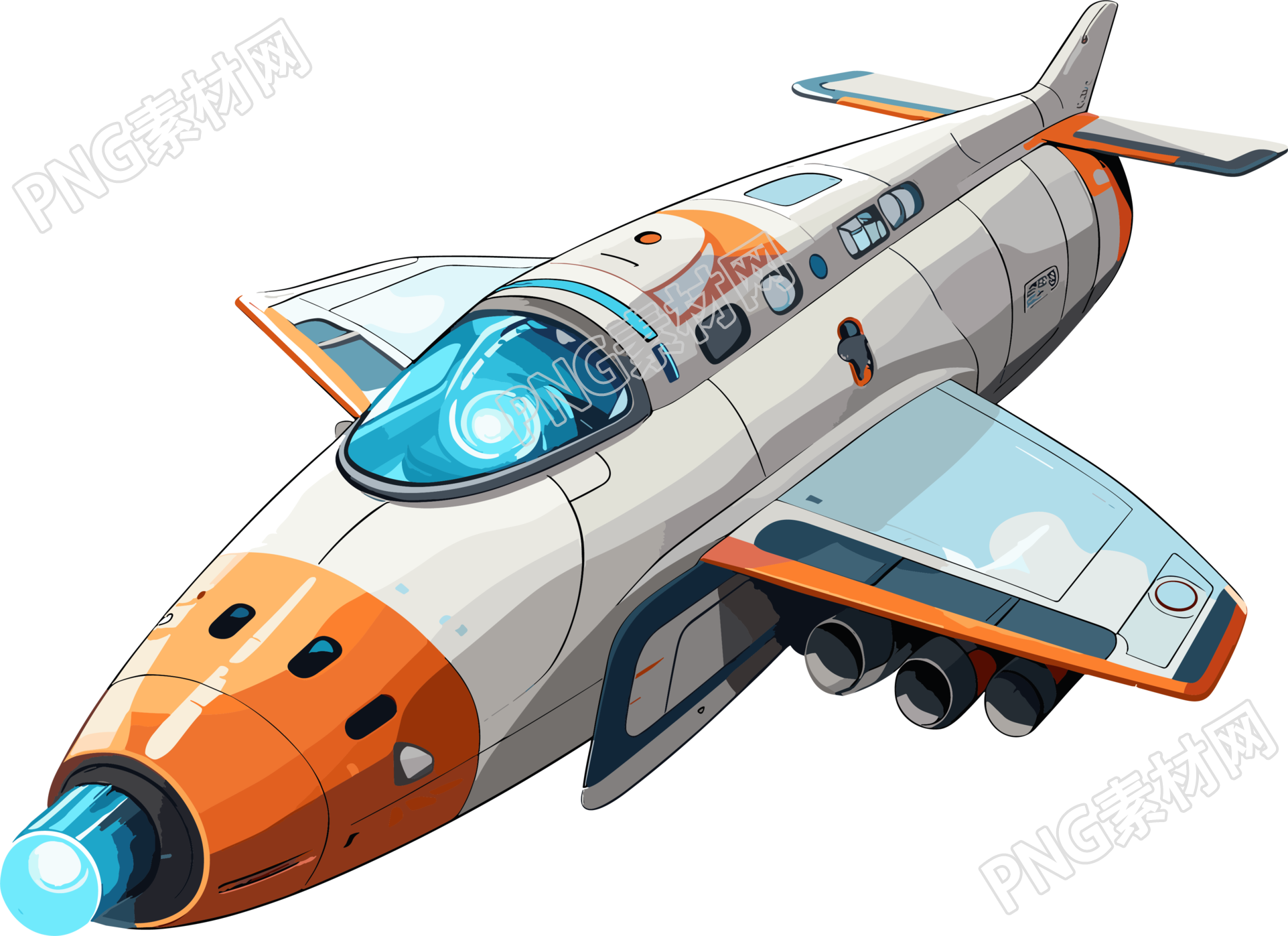 航空飞船插画素材