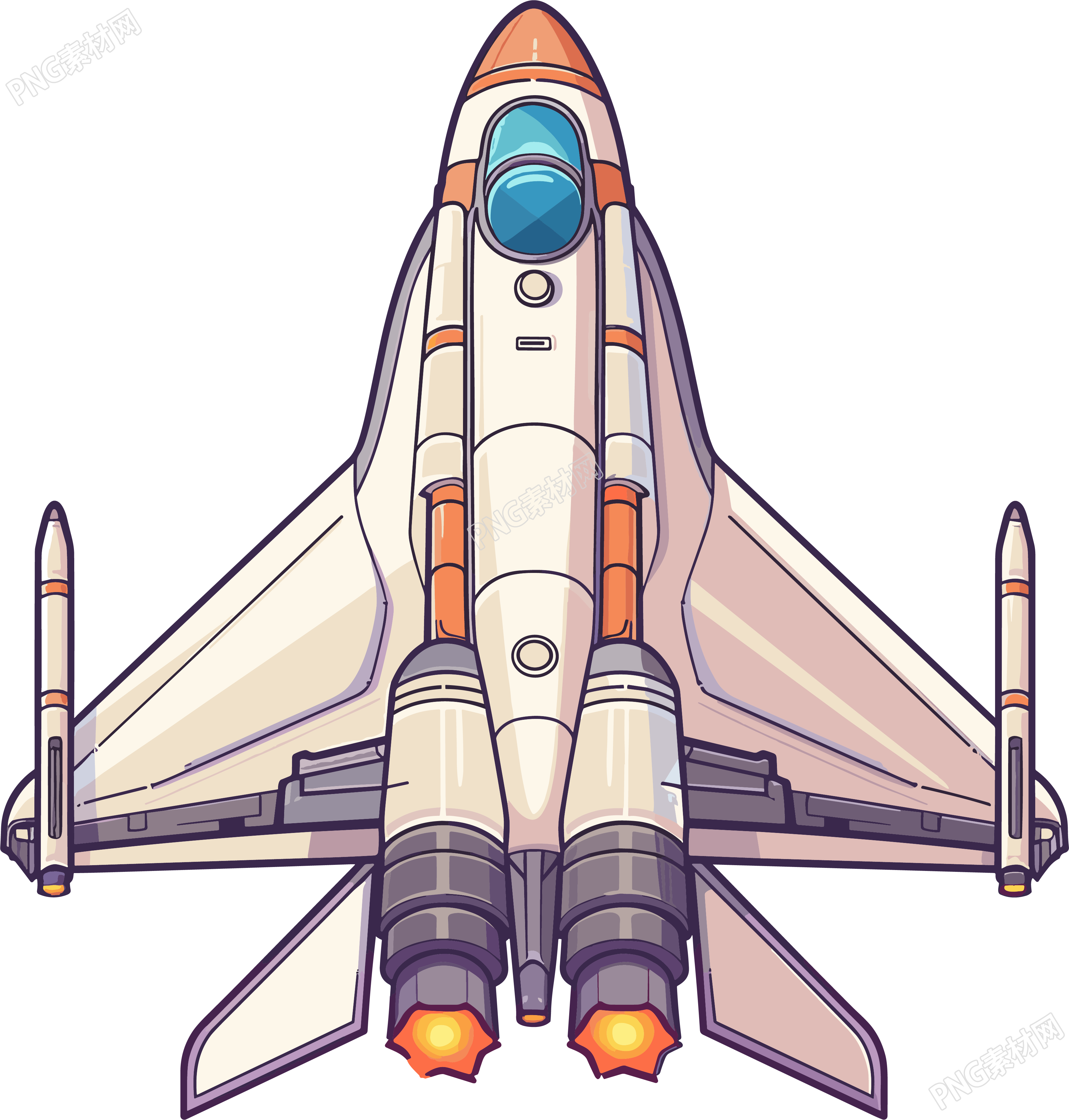 航空飞船创意插画
