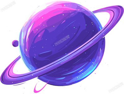 外太空紫色行星插畫