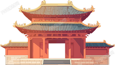 國(guó)風(fēng)建筑大門素材