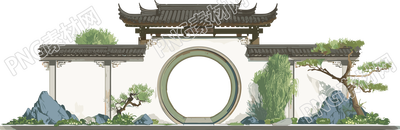 國(guó)風(fēng)建筑可商用插畫