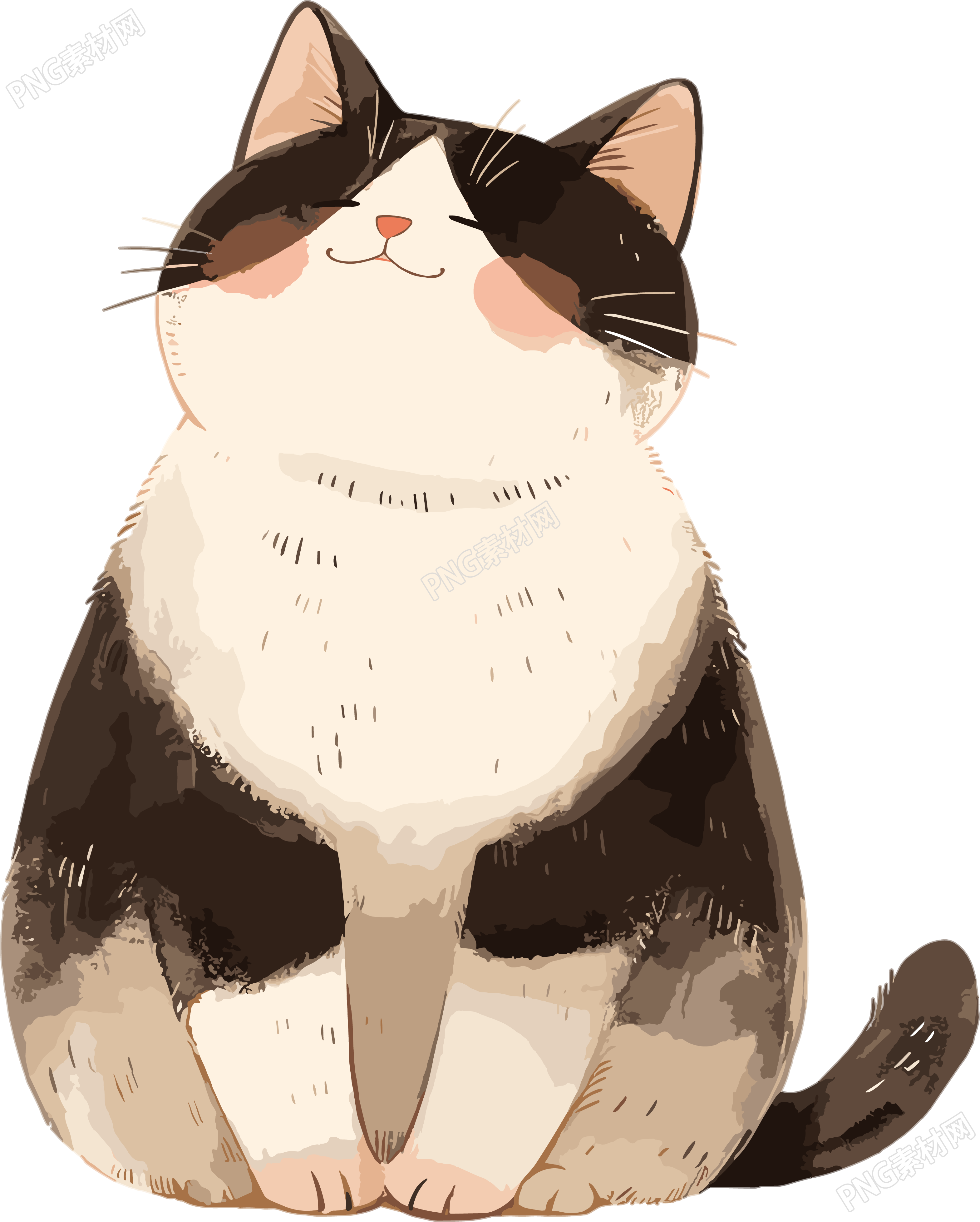 小胖猫手账简约素材