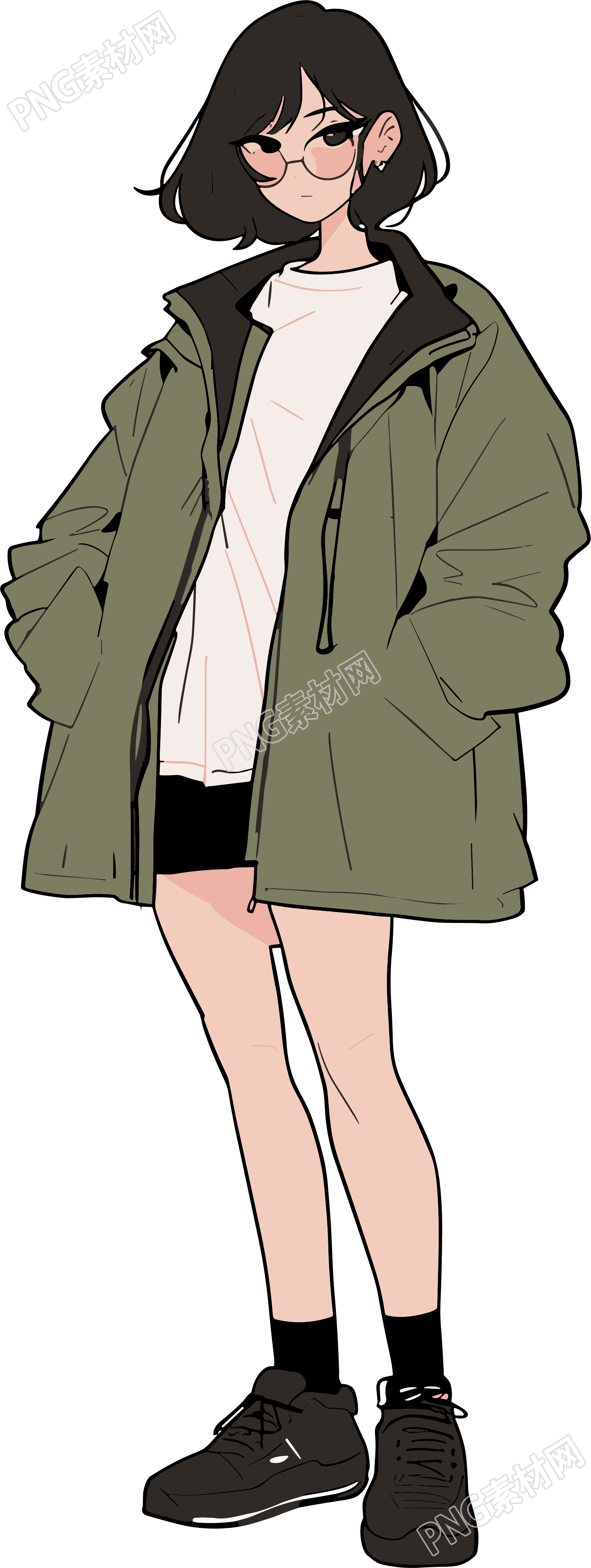 酷女孩手账装饰元素