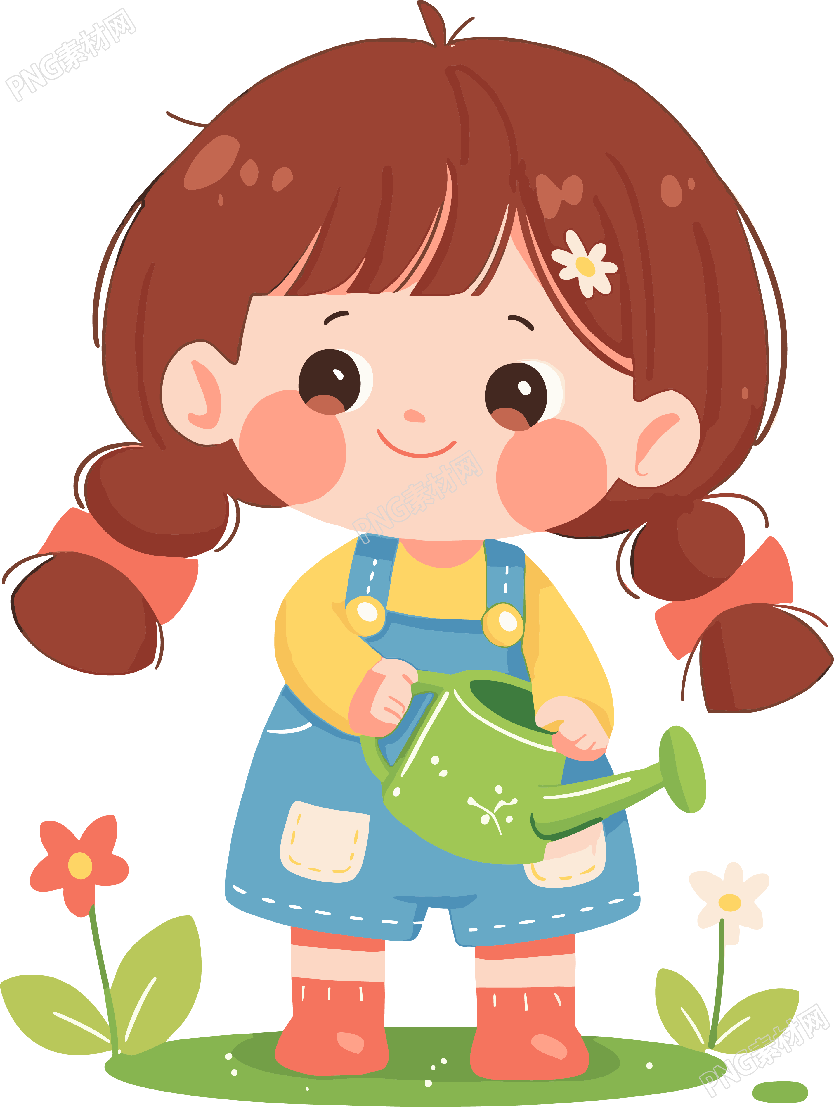 卡通小女孩手账元素