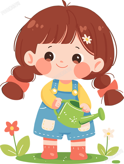 卡通小女孩手賬元素