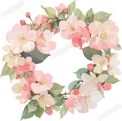 唯美花環(huán)手賬插圖