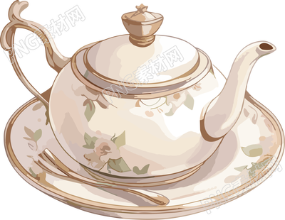 復(fù)古茶壺手賬素材