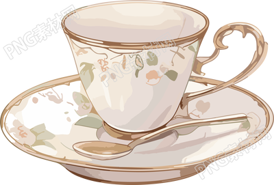 茶杯貼紙手賬素材