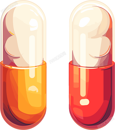 藥物膠囊平面插畫