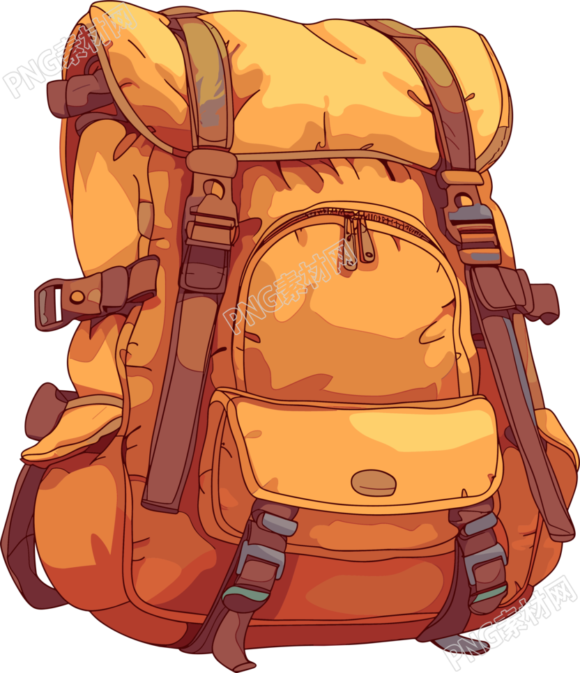 探险登山包元素插画
