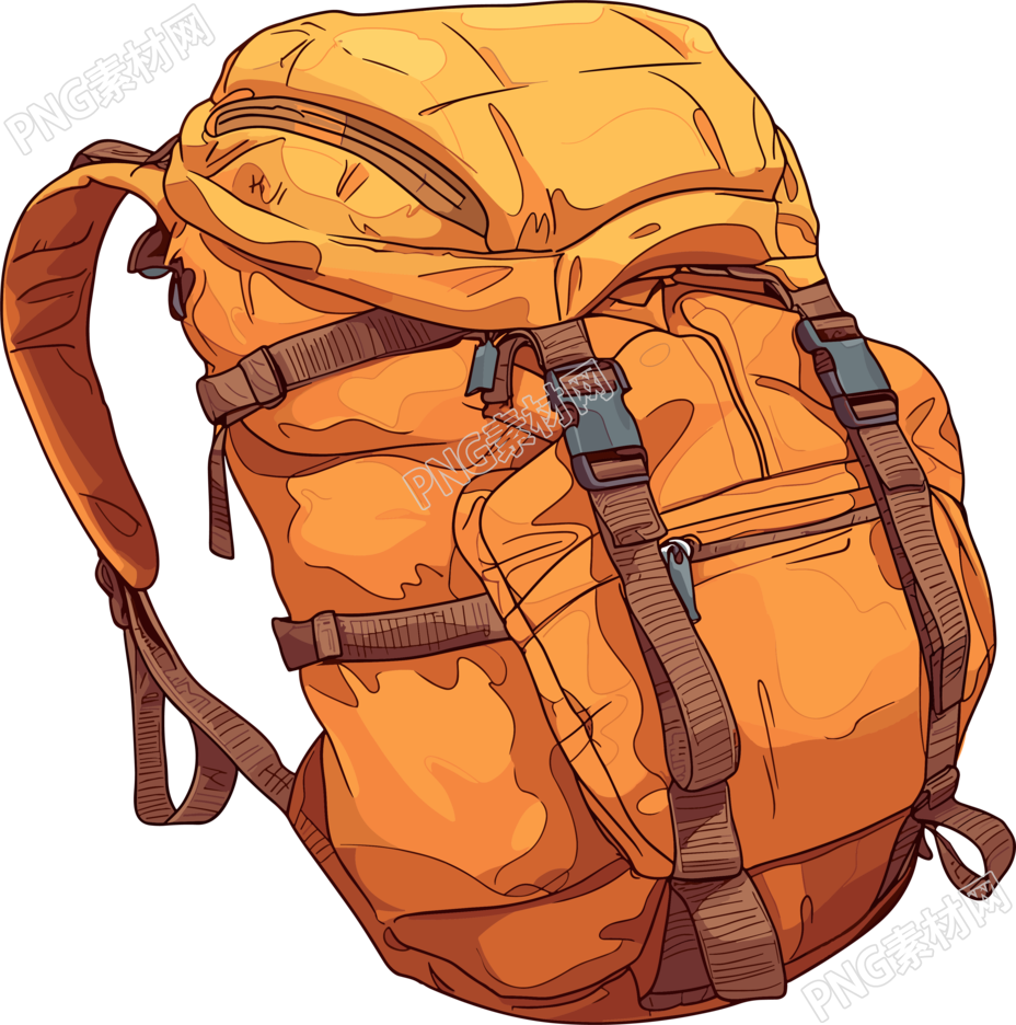 探险登山包矢量插图