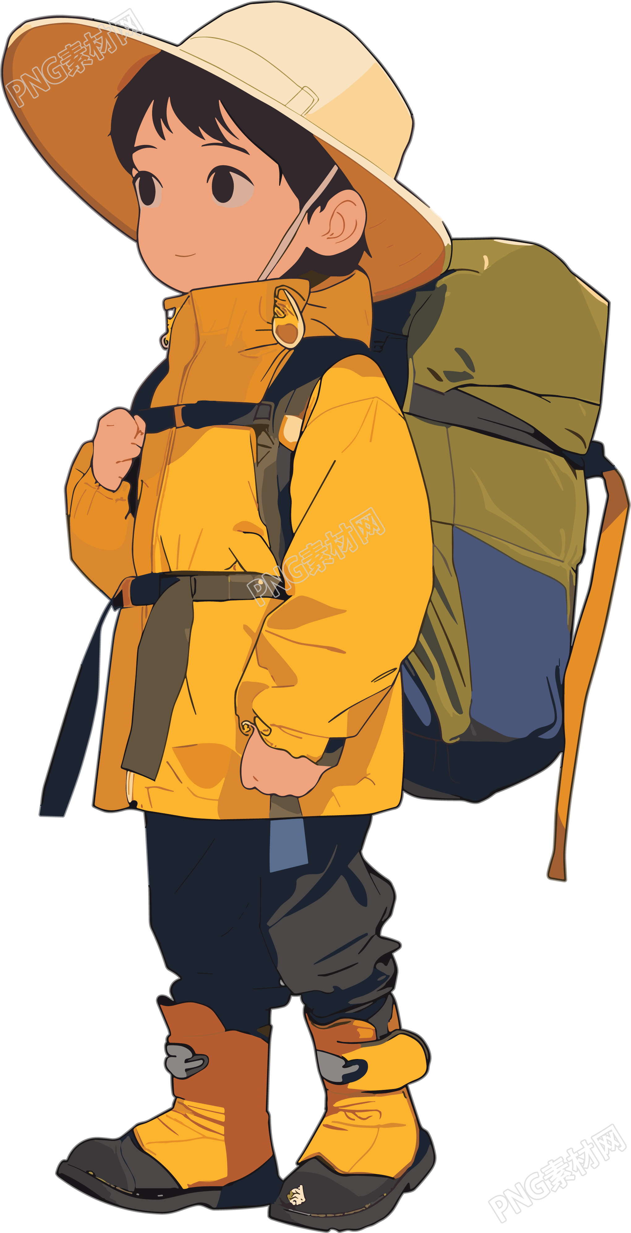探险少年冒险插画
