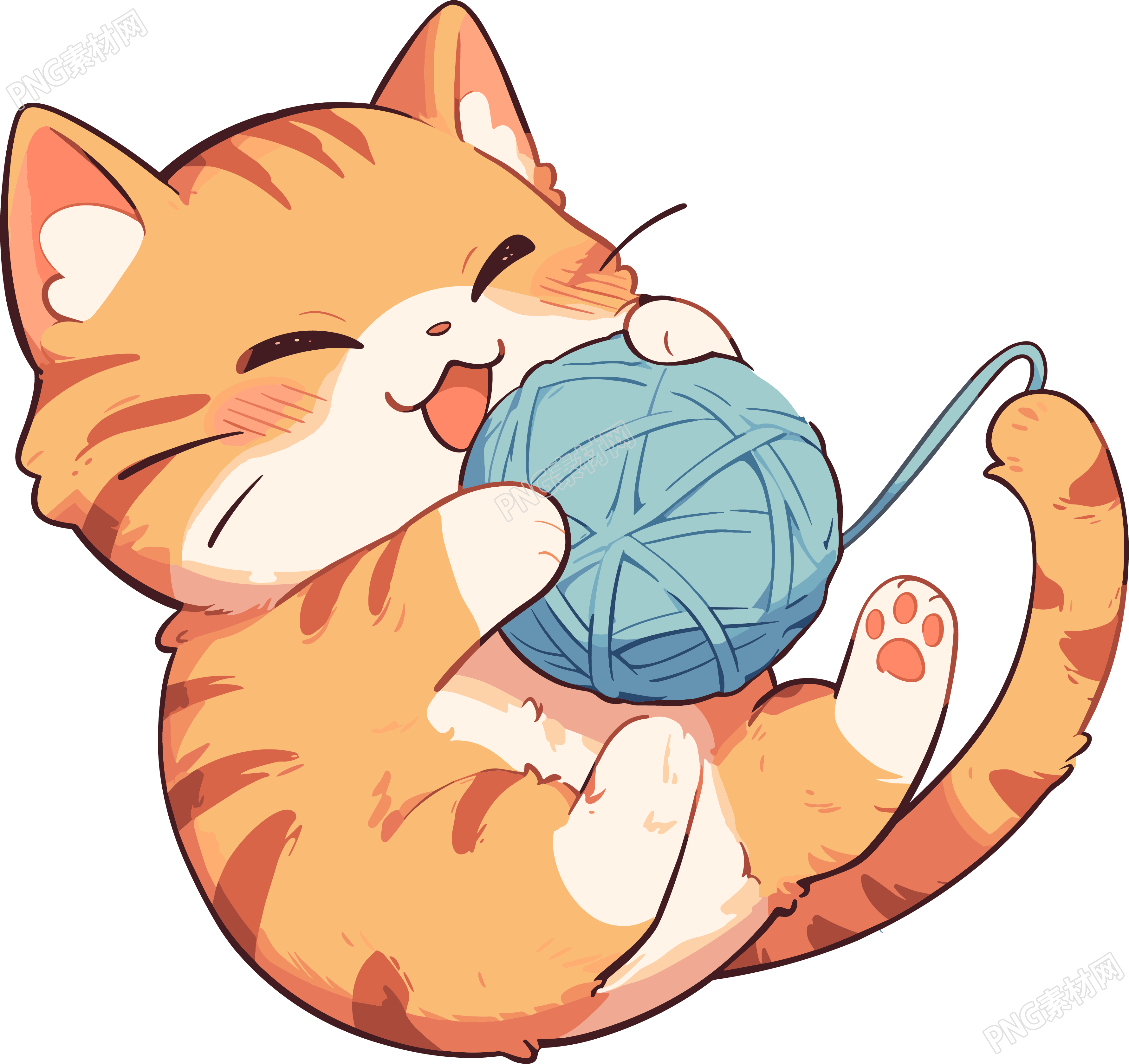 猫咪玩耍卡通素材