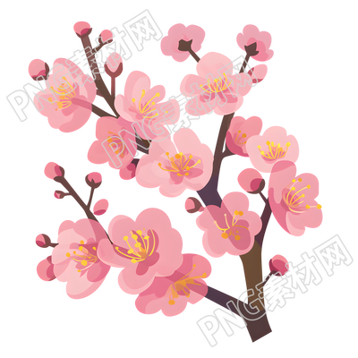 桃花插畫(huà)素材