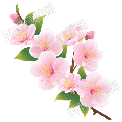 桃花卡通風(fēng)格元素