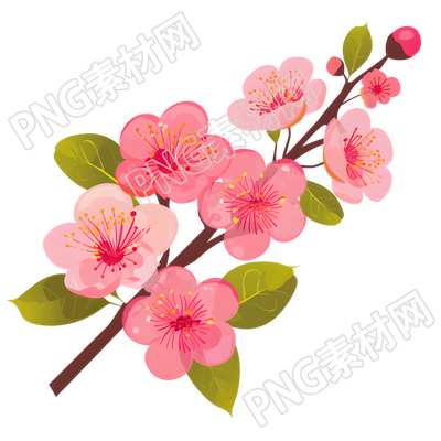 桃花唯美插圖