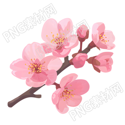 桃花美麗插圖