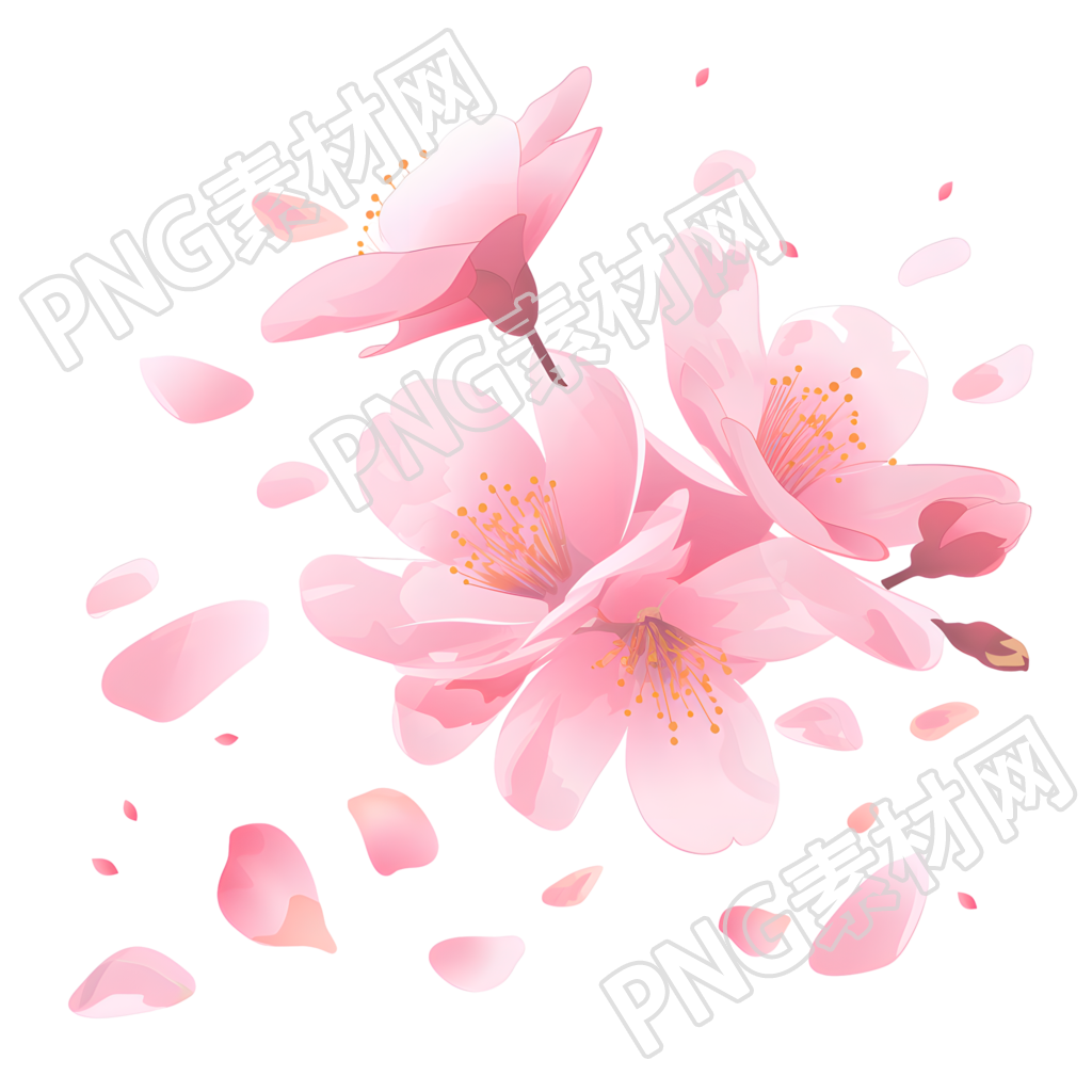 桃花透明背景插画