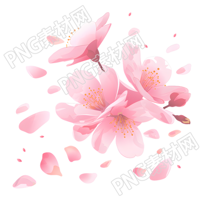 桃花透明背景插畫(huà)