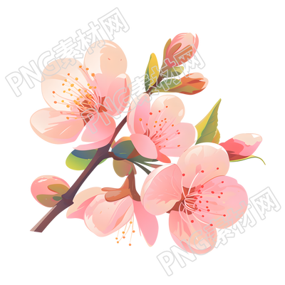 桃花簡(jiǎn)潔插圖
